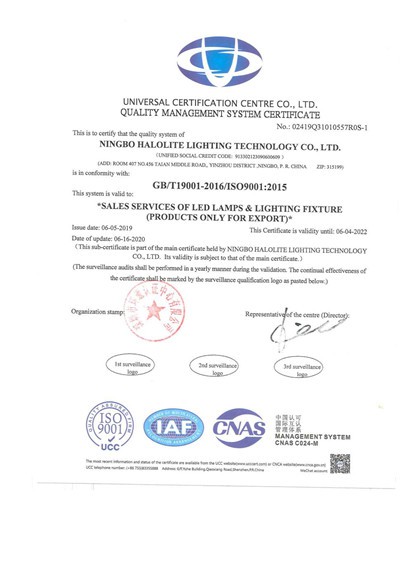 Quality Management System Certificate
