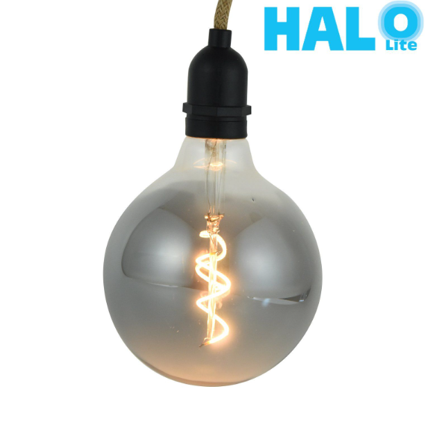 Halolite 0.5W G125 Smoke Glass With Hemp Rope Hook Filament Bulb LED Light - Products