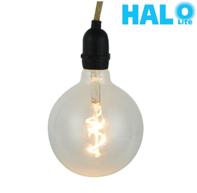 Halolite 0.5W G125 Clear Glass With Hemp Rope Hook Filame...