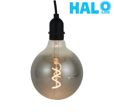 Halolite 0.5W G125 Smoke Glass With Plastic Rope Hook Filament Bulb LED Light