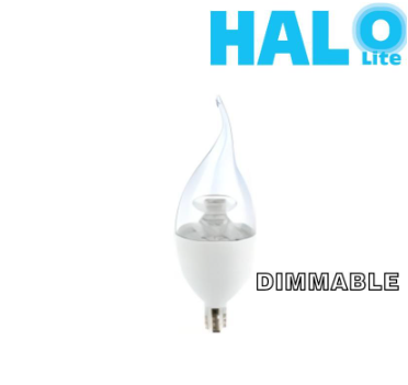 Halolite 3W B35 Clear Dimmable Small Edison Screw Filament Flame Tip LED Bulb