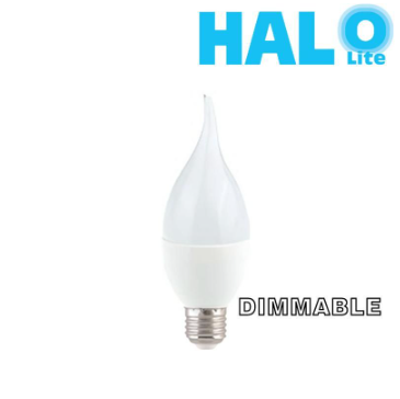 Halolite 4.5W B35 Frosted Dimmable Small Edison Screw Filament Flame Tip LED Bulb