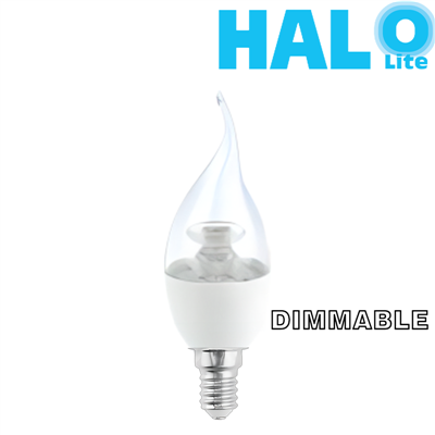 Halolite 4W B35 Dimmable Clear Warm White Light Energy Saving Candle Lights Bulb
