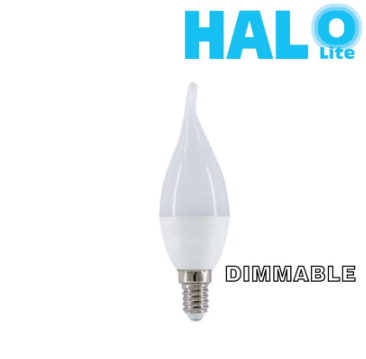 Halolite 4W B35 Frosted Dimmable Small Edison Screw Filament Flame Tip LED Bulb