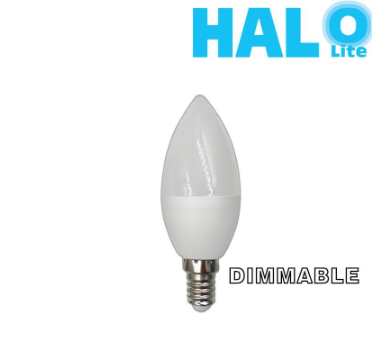 Halolite 4W B35 Frosted Torpedo Series Dimmable Warm White Light Candle Bulbs
