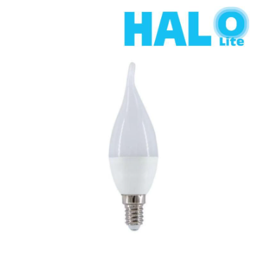 Halolite 4W B35 Frosted Warm White Small Edison Screw Filament Flame Tip LED Bulb