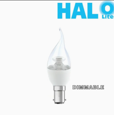 Halolite 5W B35 Clear Dimmable Small Edison Screw Filament Flame Tip LED Bulb