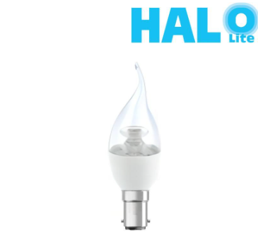 Halolite 5W B35 Clear Waterproof Small Edison Screw Filament Flame Tip LED Bulb